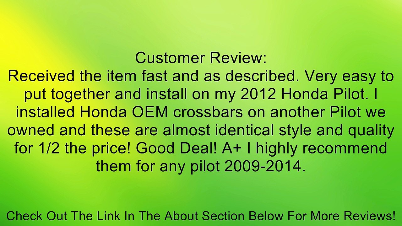 Honda Pilot Black Aluminum Roof Top Rack Side Rail Luggage Cross Bar Review