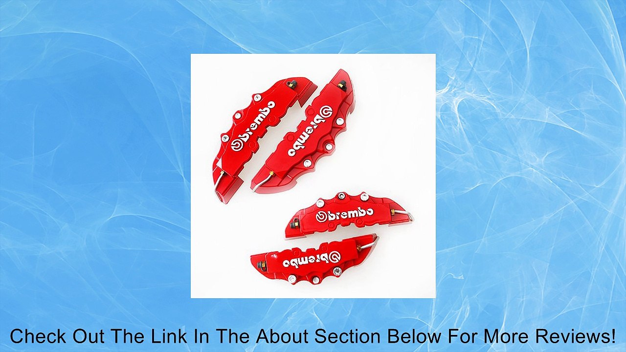 Toolmall 4 Front/Rear Universal Disc Brake Caliper Cover Brembo Style Medium+Small Red Review