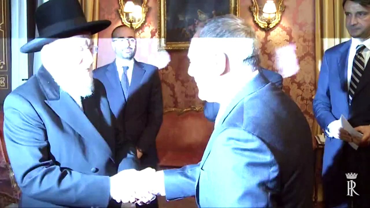 Roma -  Grasso riceve rabbino capo di Tel Aviv, Israel Meir Lau (26.01.15)