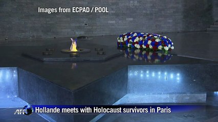 Hollande meets with Holocaust survivors, 70 years on