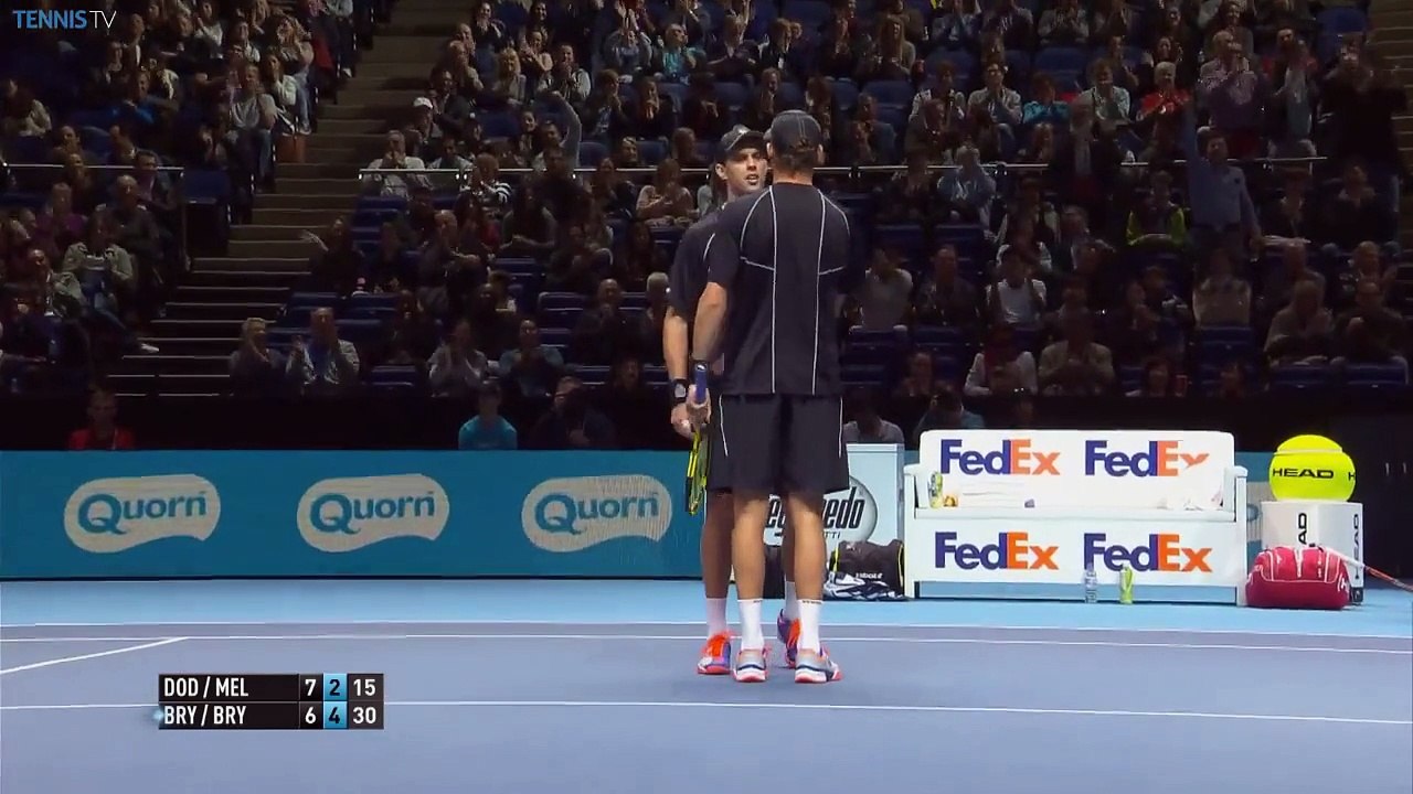 Incroyable échange au Tennis pour la finale double des Masters 2014 (Bryan / Bryan vs Dodig / Melo)