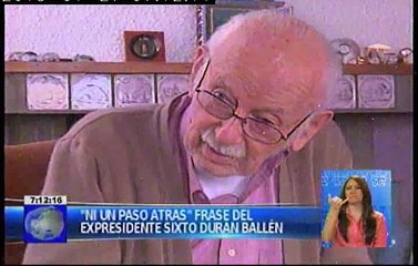Ex presidente Sixto Duran Ballen relata la gesta del Cenepa