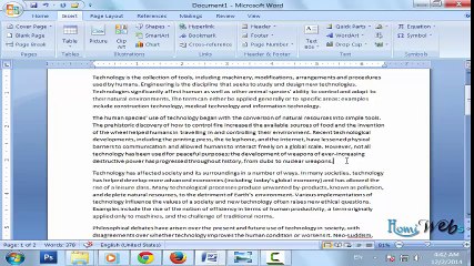 Ms Word (Urdu-Hindi) Lec 3(A) Insert  - HomiWebs
