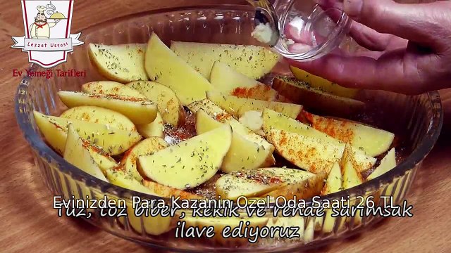 Fırında Elma Dilimli Soslu Patates Kızartması Tarifi