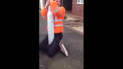 Stuck On A Lamp Post Prank