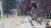 High-flying parkour stunts in slow motion