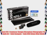 Rode NTG-1 Condenser Shotgun Microphone Videographer Pro Audio Kit   Rode Boompole   Rode WS6