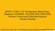 APDTY 013611 AC Temperature Blend Door, Replaces 19130554, Fits 2006 2007 2008 2009 Pontiac Torrent and Chevrolet Equinox Review
