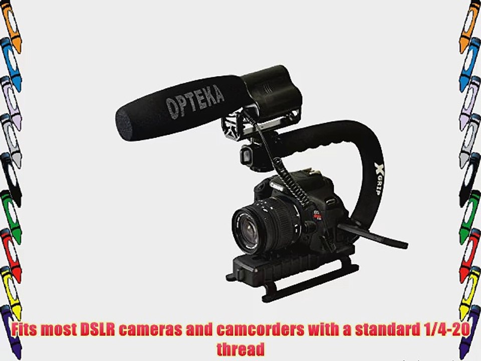 Opteka X-GRIP Action Stabilizing Handle with VM-100 Video Condenser Shotgun Microphone Kit