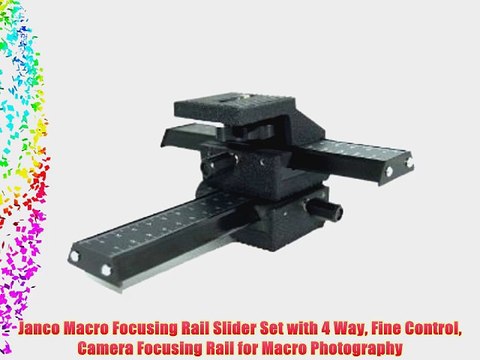 Janco Macro Focusing Rail Slider Set with 4 Way Fine Control Camera Focusing Rail for Macro