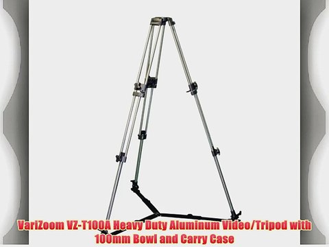 VariZoom VZ-T100A Heavy Duty Aluminum Video/Tripod with 100mm Bowl and Carry Case
