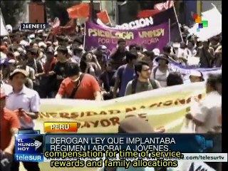 Peruvians celebrate repeal of controversial Youth Labor Law