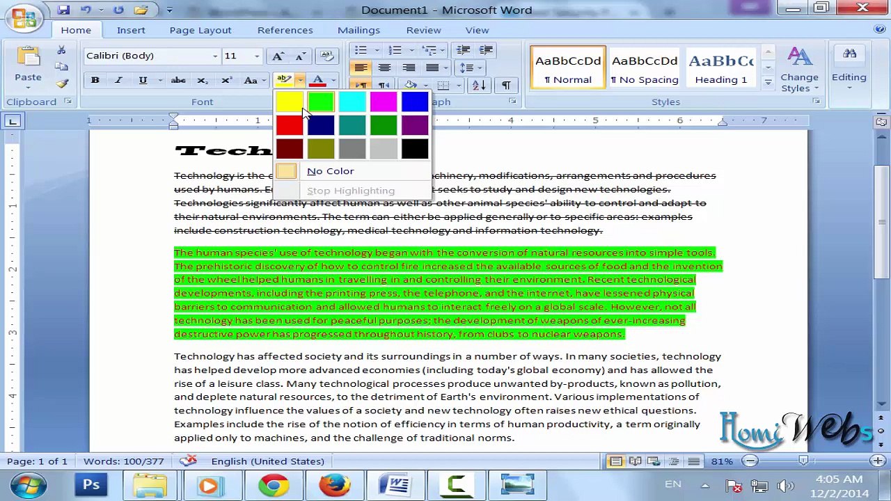 Ms Word (Urdu-Hindi) Lec 2- Home - HomiWebs