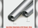 2pcs Silver 15mm Rods w/ M12 Thread - 30cm