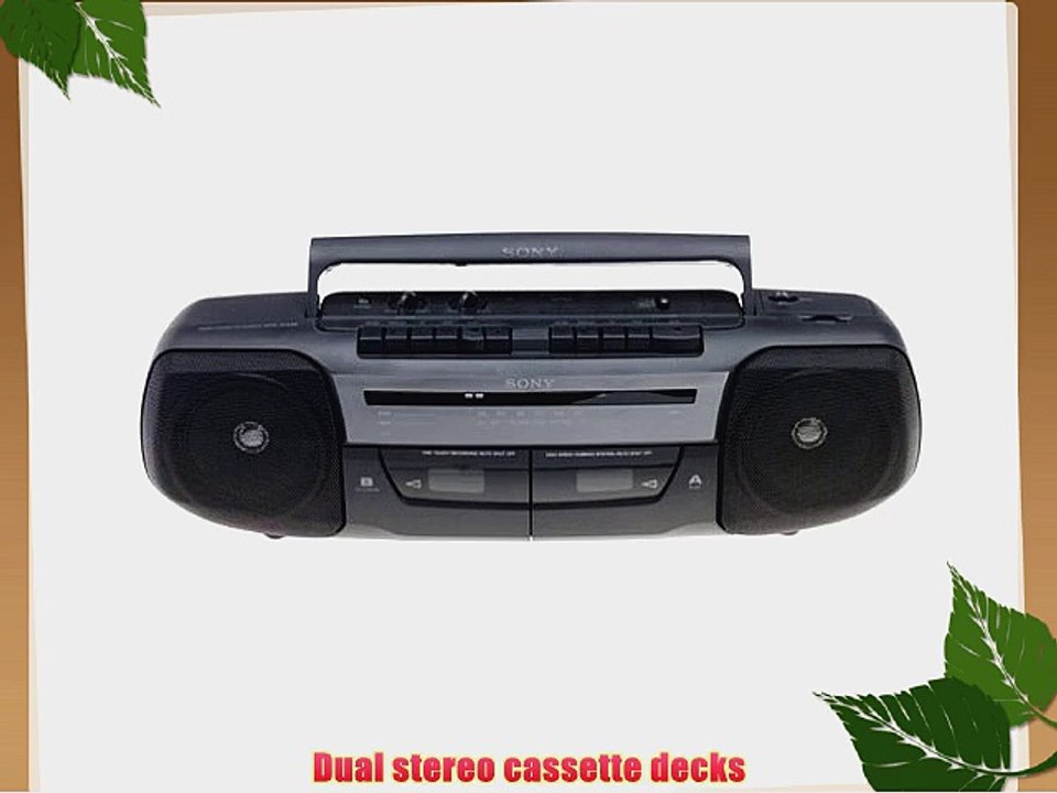 Sony CFS-W338 Stereo Boombox with Dual Cassette Decks and 2-Speed Tape Dubbing