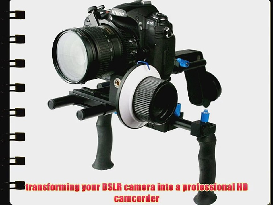 Digital DSLR Shoulder Mount Rig with COUNTER WEIGHT and Follow Focus for Camcorder Steady DSLR