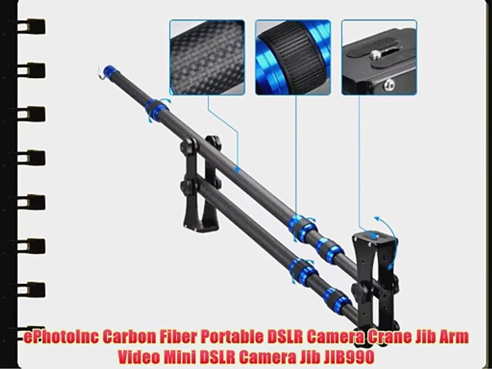 ePhotoInc Carbon Fiber Portable DSLR Camera Crane Jib Arm Video Mini DSLR Camera Jib JIB990