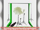 CowboyStudio Photography/Video Triple Lighting Light Kit with Black White and Green 10' x 20'