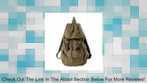 S.C.Cotton Canvas Leather Backpack Rucksack Satchel Bookbag Hiking Bag - Army Green Review
