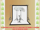 ePhoto K103 Studio Lighting Kit with Carrying Case with 6x9 Foot Black and White Muslin Backdrop