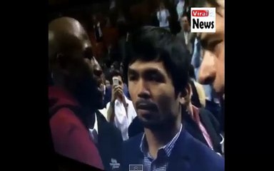 Floyd Mayweather vs Manny Pacquiao 2015 Face to face at NBA Game 2015