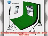 LimoStudio 2400W Photography Photo Video Studio Softbox Light Lighting Kit with 6'x9' Green