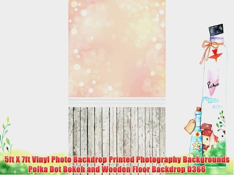 5ft X 7ft Vinyl Photo Backdrop Printed Photography Backgrounds Polka Dot Bokeh and Wooden Floor