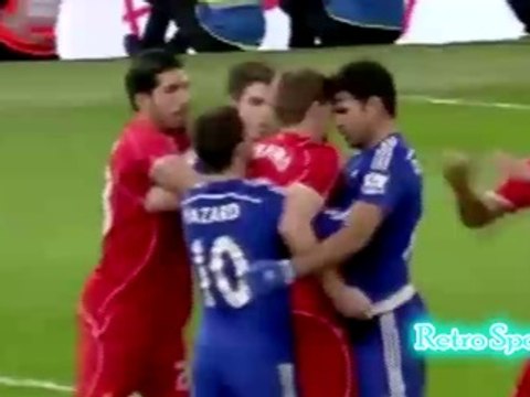 Steven Gerrard Fight vs Diego Costa Chelsea vs Liverpool 1 - 0 Capital One Cup