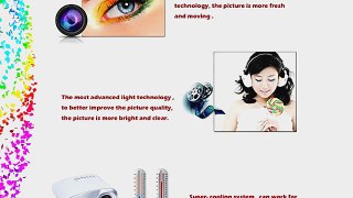 AomeTech LED Mini Projector for Video Games Movie Cartoon 60 Pocket Projector With HDMI VGA