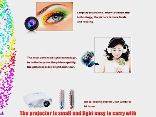 AomeTech LED Mini Projector for Video Games Movie Cartoon 60 Pocket Projector With HDMI VGA