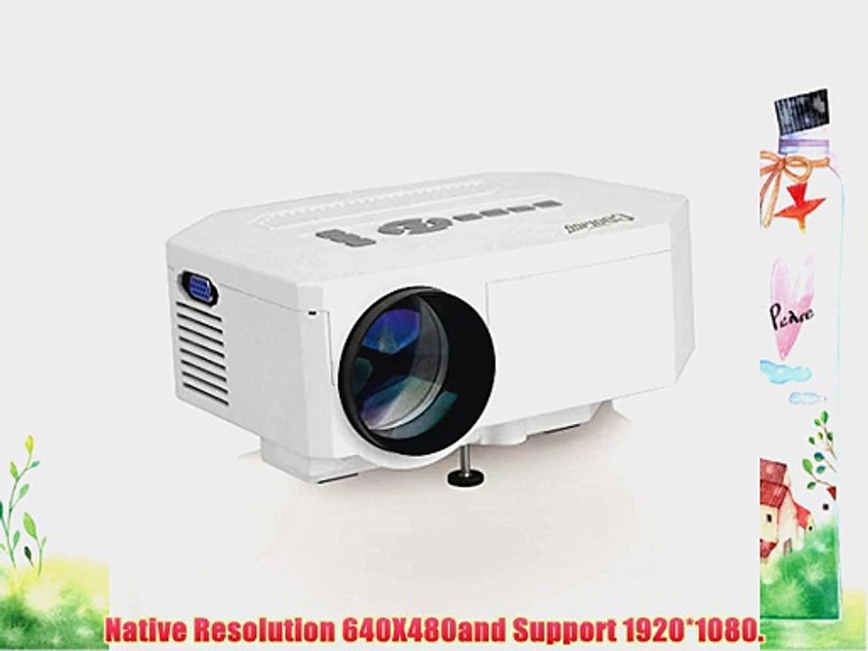 Cooligg Portable MINI Home Theater Multimedia LED Projector 150 Lux 640*480 Native Resolution