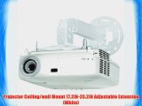 Projector Ceiling/wall Mount 17.2IN-25.2IN Adjustable Extension (White)