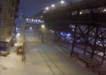 Drone Explores Snowbound New York