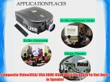 EUG 2800 Lumens 1080p LED 3D HD Office Home Theater Projector 1280x800 Resolution HDMI USB