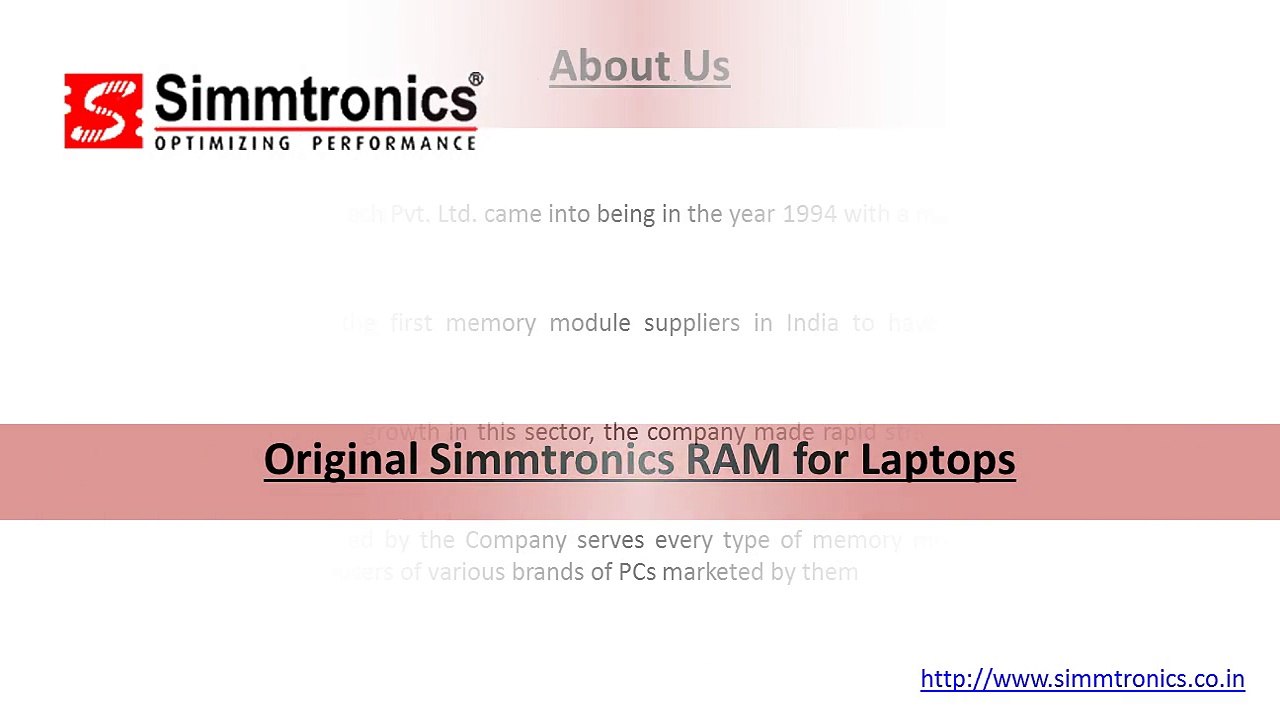 Original Simmtronics RAM for Laptops