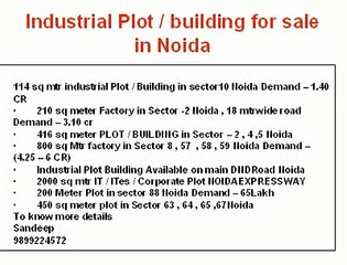 Industrial Plot for sell noida 9899224572