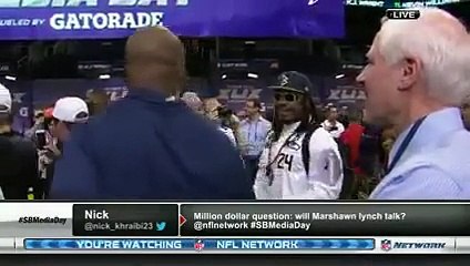 Marshawn Lynch's Entire 2015 Super Bowl Media Day Interview "I'm Just Here So I Dont Get Fined"