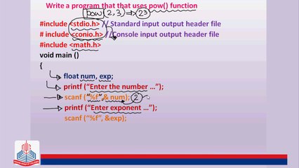 C Program: Write a program that uses pow( ) function.