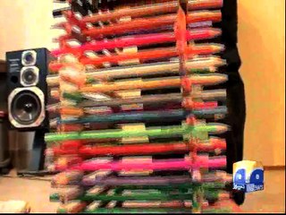 pencils jewelry made by Bilal Asif interview on 20 april 2013 on Geo News