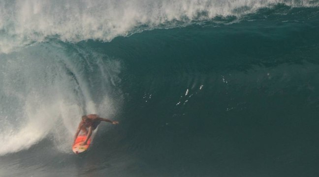 Avec le clan français dans un gros Sunset Beach