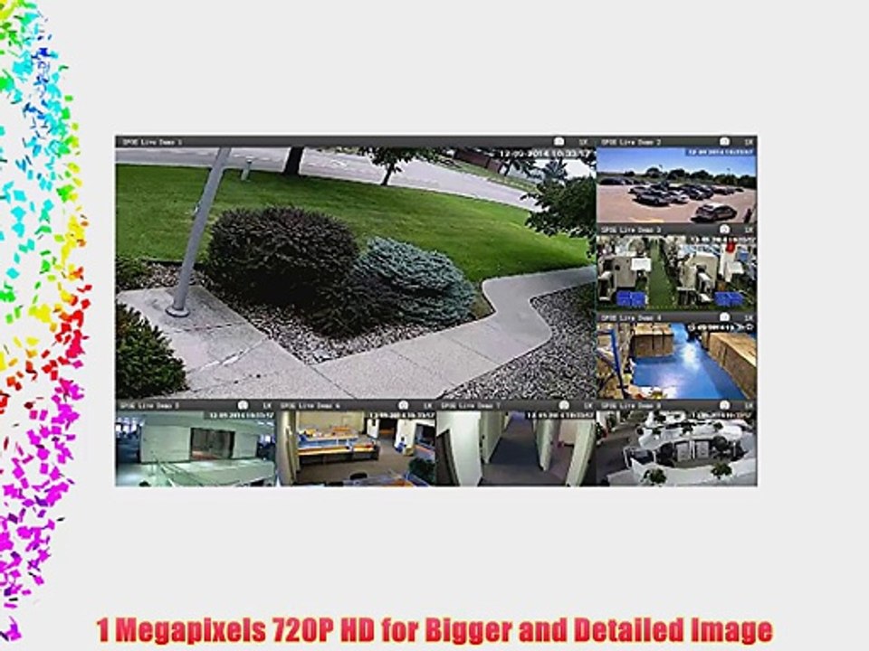 Funlux? 8CH NVR 720P HD Night Vision IP Surveillance Camera Kit CCTV Security Camera System