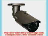 Q-See QTN8021B 1080p HD Varifocal Weatherproof IP Bullet Camera with 165-Feet Night Vision