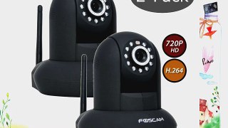 Foscam FI9821W V2 2-Pack 1.0 Megapixel 1280 x 720P Wireless IP Camera - Black