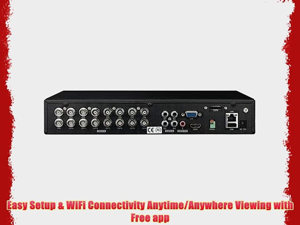 Samsung SDS-P5082 16 Channel CCTV Surveillance DVR Security System 1TB HDD 8 720TVL Box Cameras