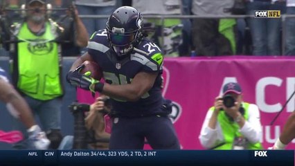 Lynch rushes for a gain of 32 yards
