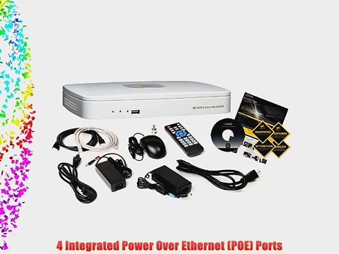 Q-See QC814-1 4 Channel Digital POE Solution NVR with Pre-Installed 1 TB Hard Drive (White)