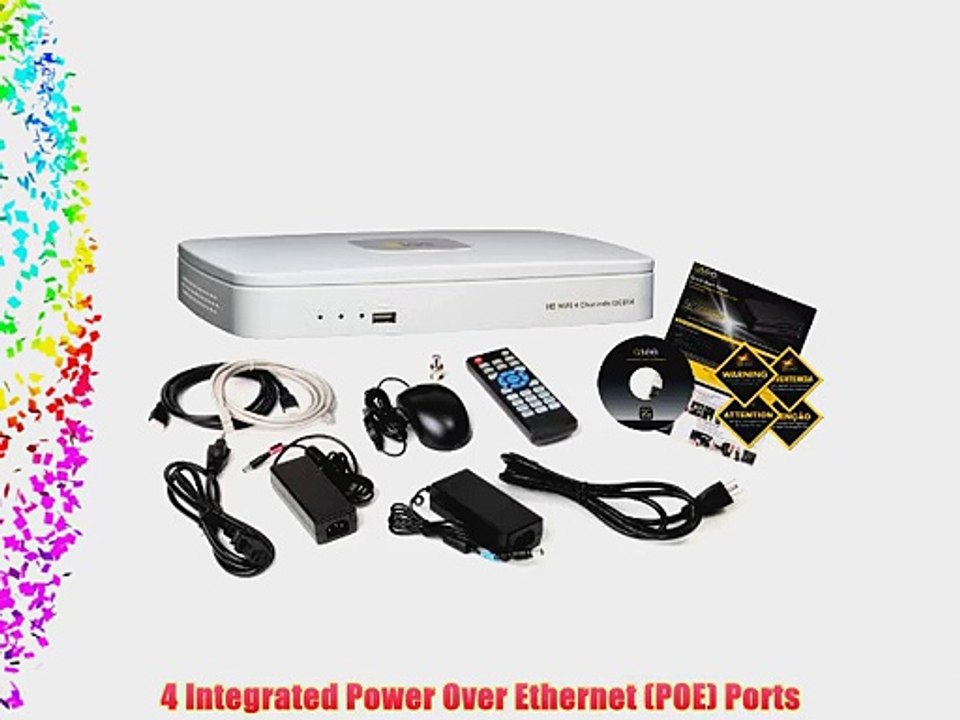 Q-See QC814-1 4 Channel Digital POE Solution NVR with Pre-Installed 1 TB Hard Drive (White)