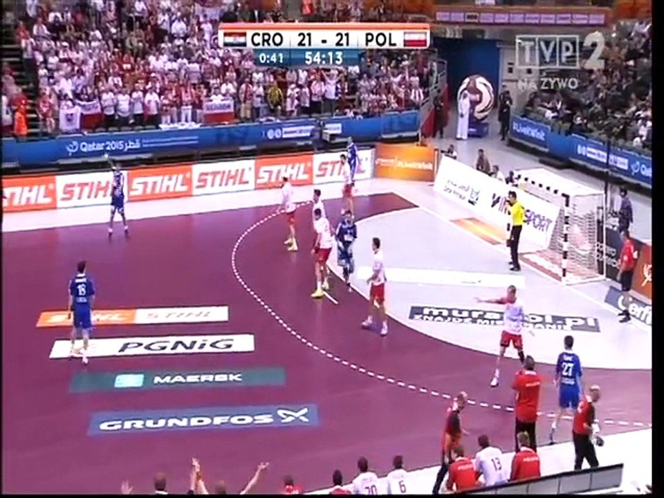 Chorwacja-Polska-22-24-Końcówka meczu na MŚ piłkarzy ręcznych Katar 2015