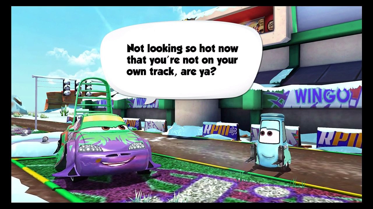 Disney Cars Fast as Lightning  Wingo vs Mater, Luigi, Guido, Sheriff, Miguel, Carla, Shu and DJ