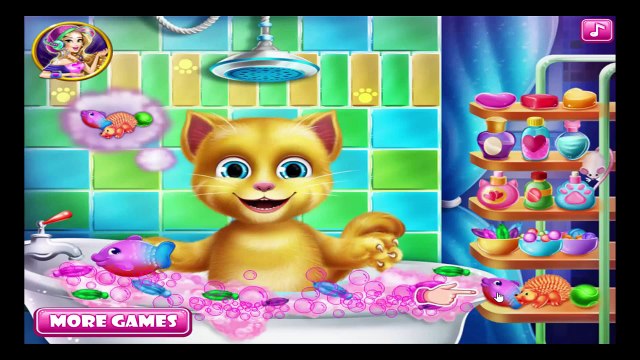 My Talking Cat Baby Ginger Bath - Baby Caring Games